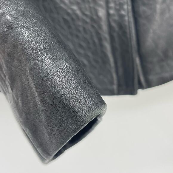 MACKAGE | Black Lambskin Leather Shearling Moto Aviator Jacket XXS - Picture 12 of 16